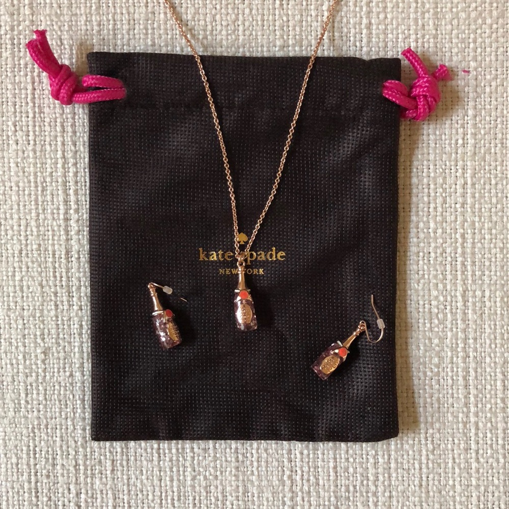 KSNY Pink Champagne 🥂 Necklace and Earring Set💖